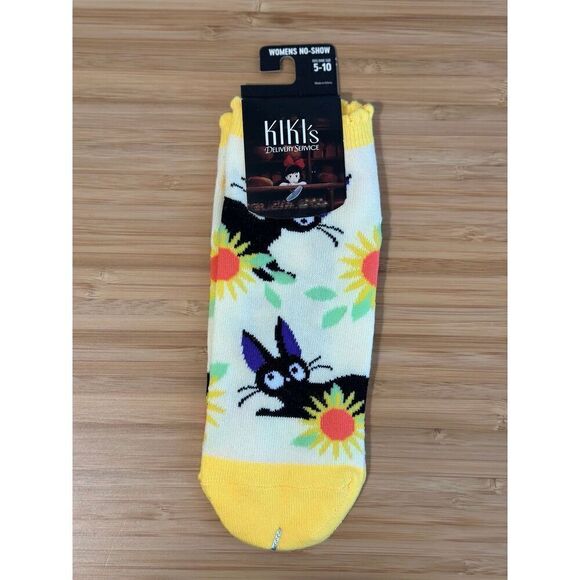 Studio Ghibli Kiki's Delivery Service Jiji Sunflower No-Show Socks - Picture 1 of 4